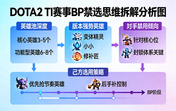 DOTA2 TI 赛事 BP 禁选思维拆解分析图
