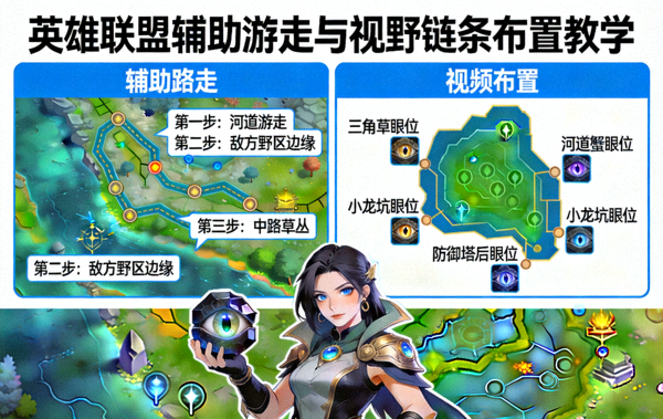 英雄联盟辅助游走与视野链条布置教学图